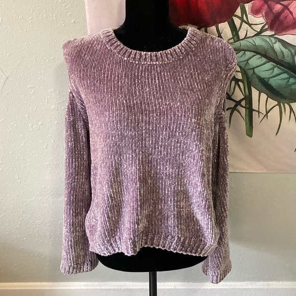 Express Sweaters - 3/$12 Express Cold Shoulder Chenille Sweater